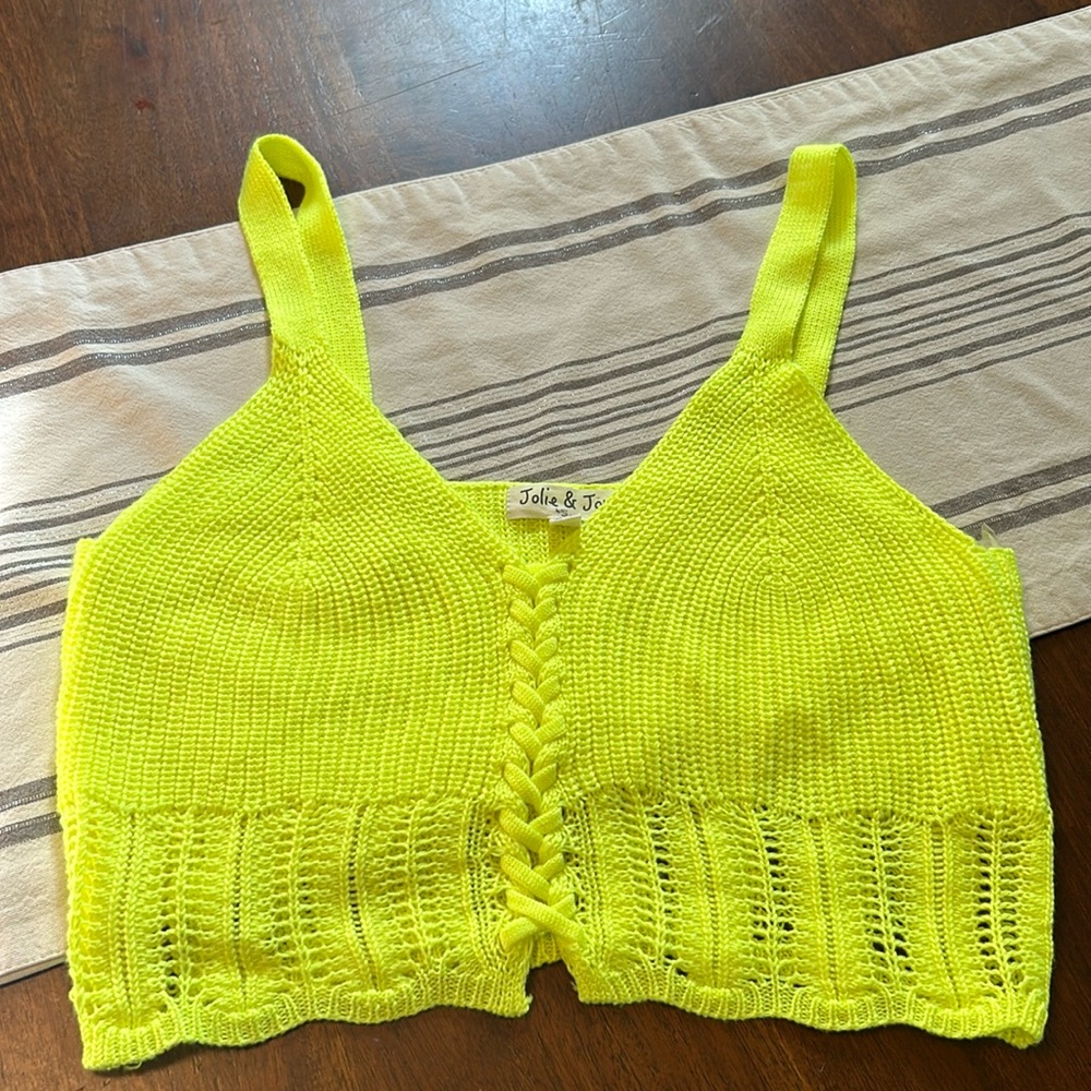 Jolie and Joy Bright Yellow Crop Top